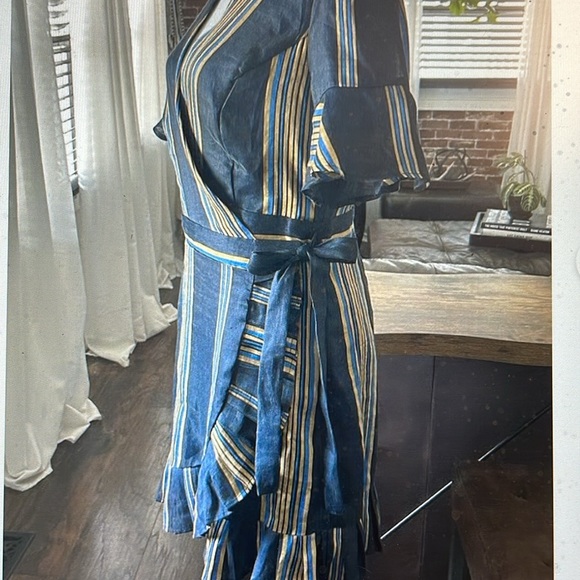 New honey punch linen wrap dress - Picture 5 of 8